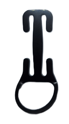 Stopka s D kroužkem úzká otevřená černá.